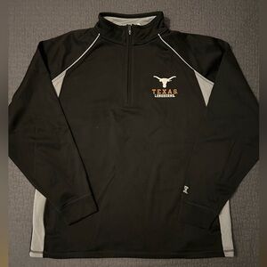 Texas Longhorns Black and Gray Men's Quarter Zip Pullover. Russell Athletic XXL